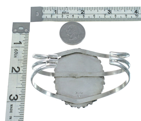 Authentic Native American Kingman Turquoise Sterling Silver Navajo Cuff Bracelet X11415